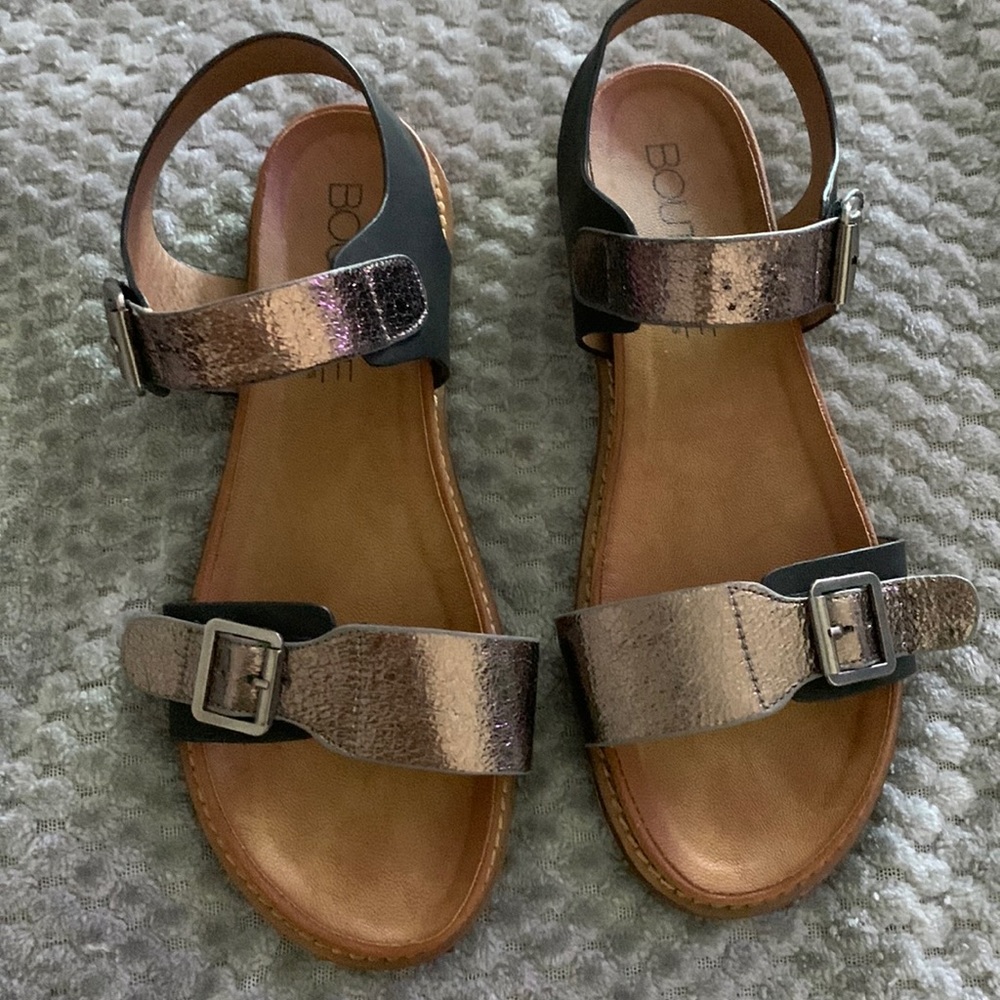Corkys black and bronze sandals